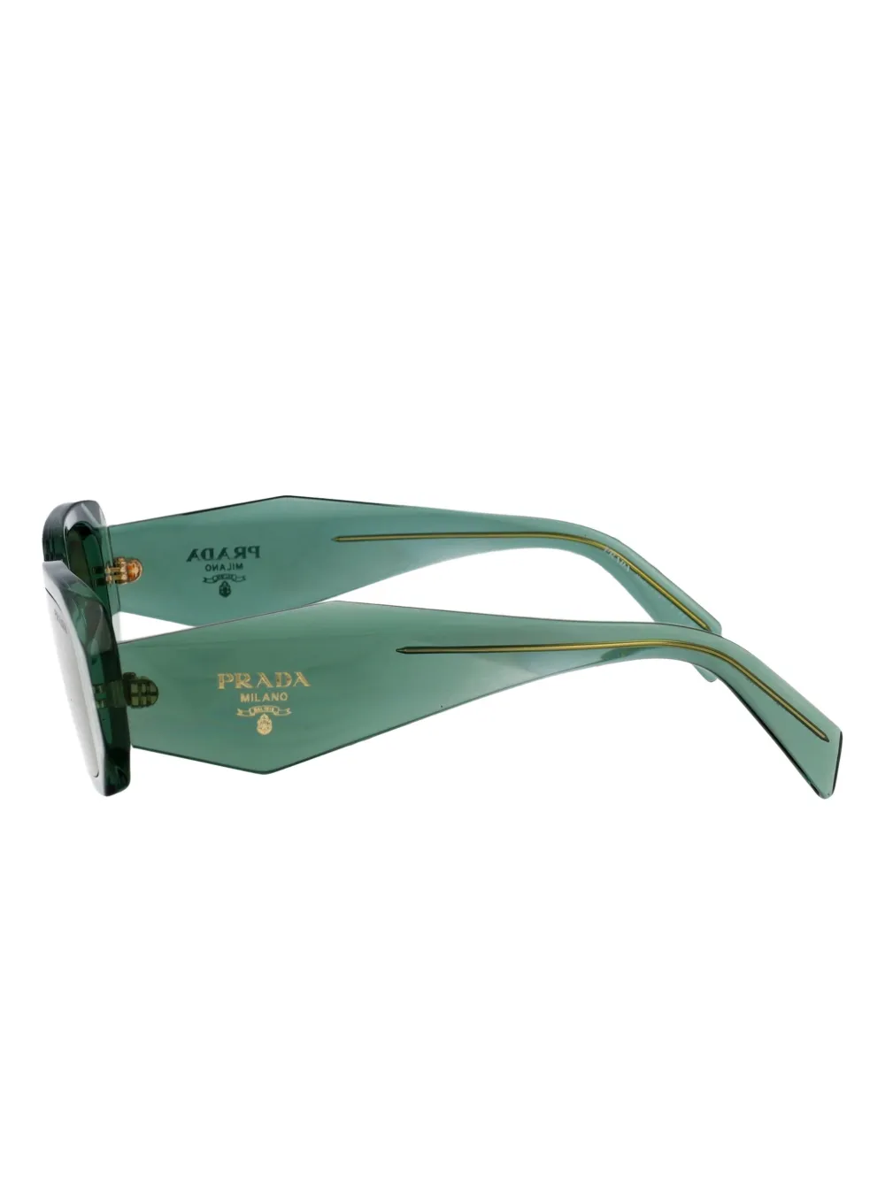 Prada Eyewear rectangle-frame tinted-lens sunglasses Groen
