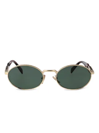 Prada Eyewear oval-framed Sunglasses | Gold | FARFETCH
