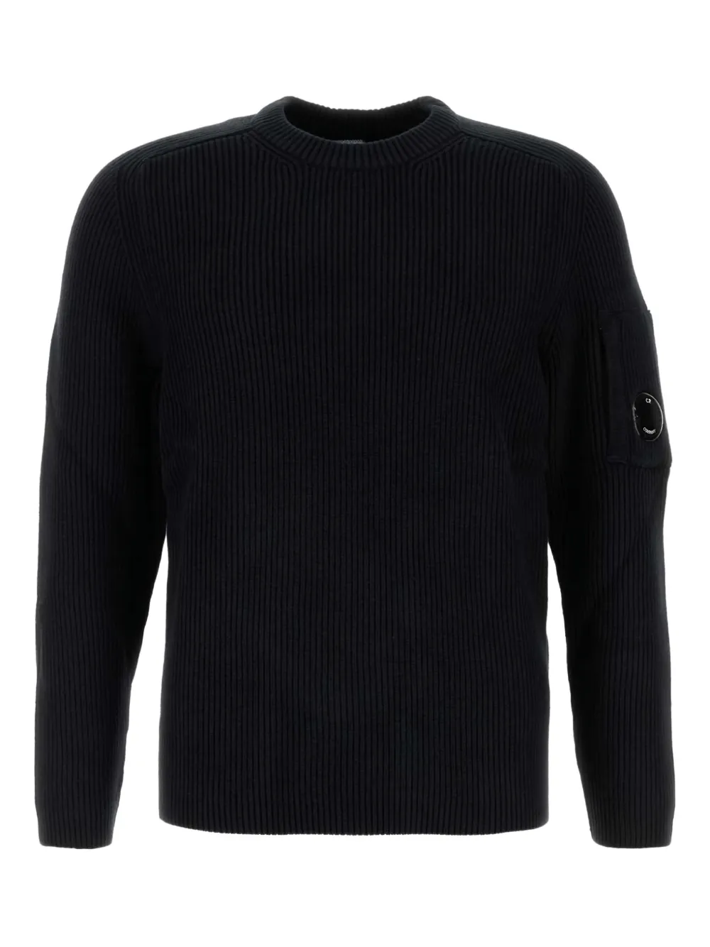 C.P. Company Geribbelde sweater met ronde hals Zwart