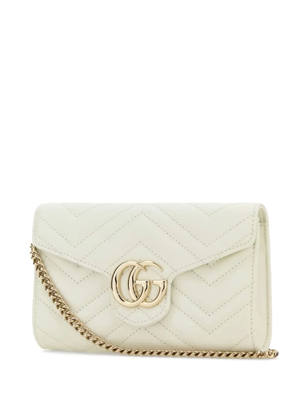 Gucci Gg Marmont Portemonnaie Mit Zickzackmuster In White