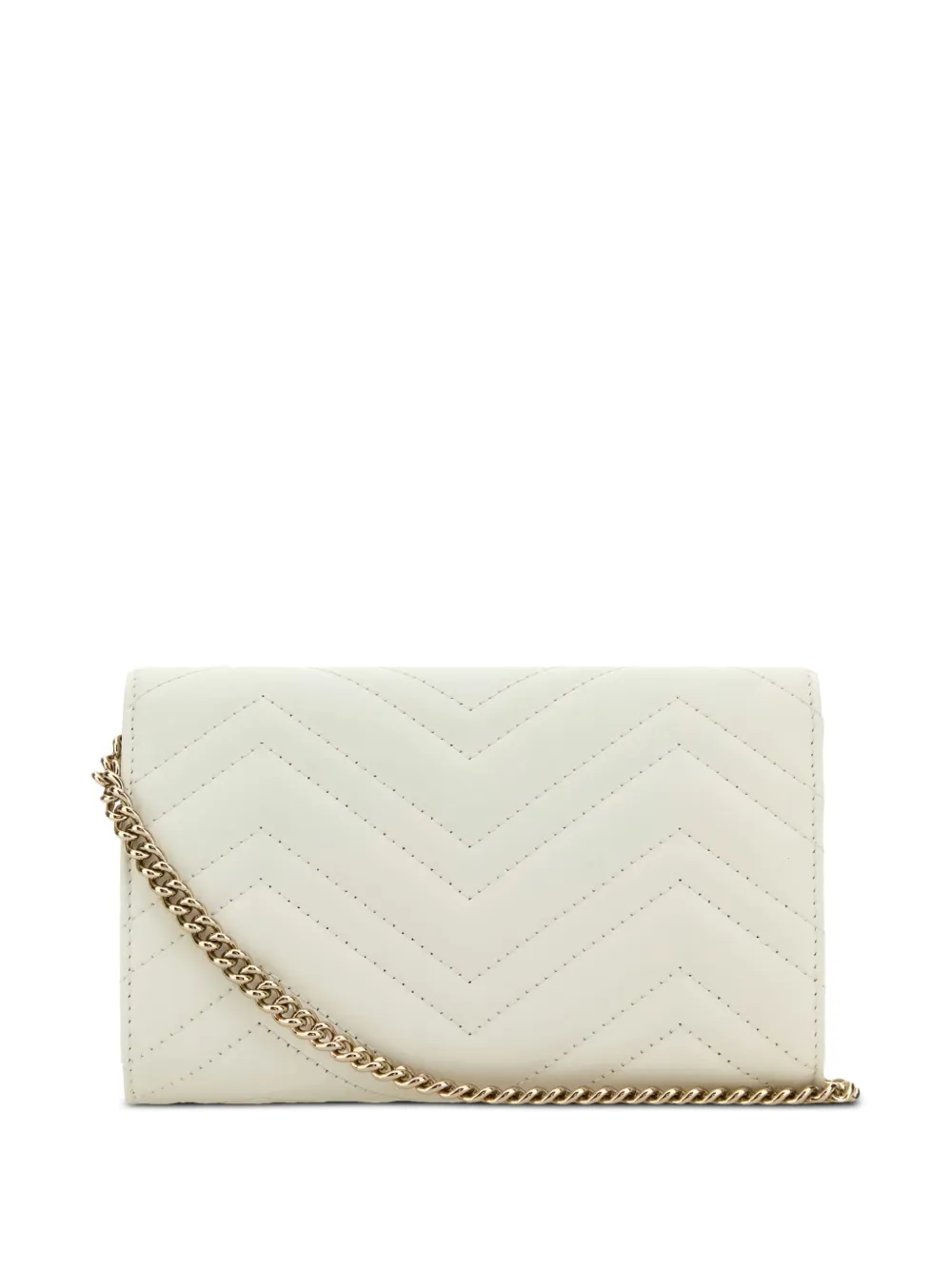 Gucci Gg Marmont Portemonnaie Mit Zickzackmuster In White