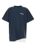 Balenciaga layered logo T-shirt - Blue