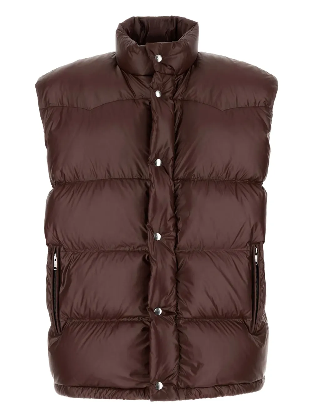 Prada Re-Nylon gewatteerde mouwloze bodywarmer Bruin