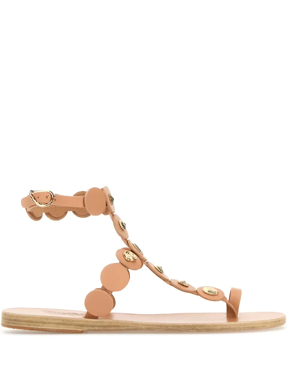 Ancient Greek Sandals Madison leather disc-embellished sandals Neutrals