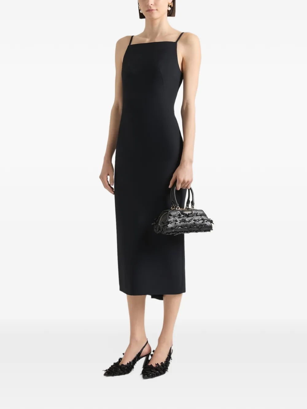 Givenchy Crêpe cady midi-jurk met split Zwart