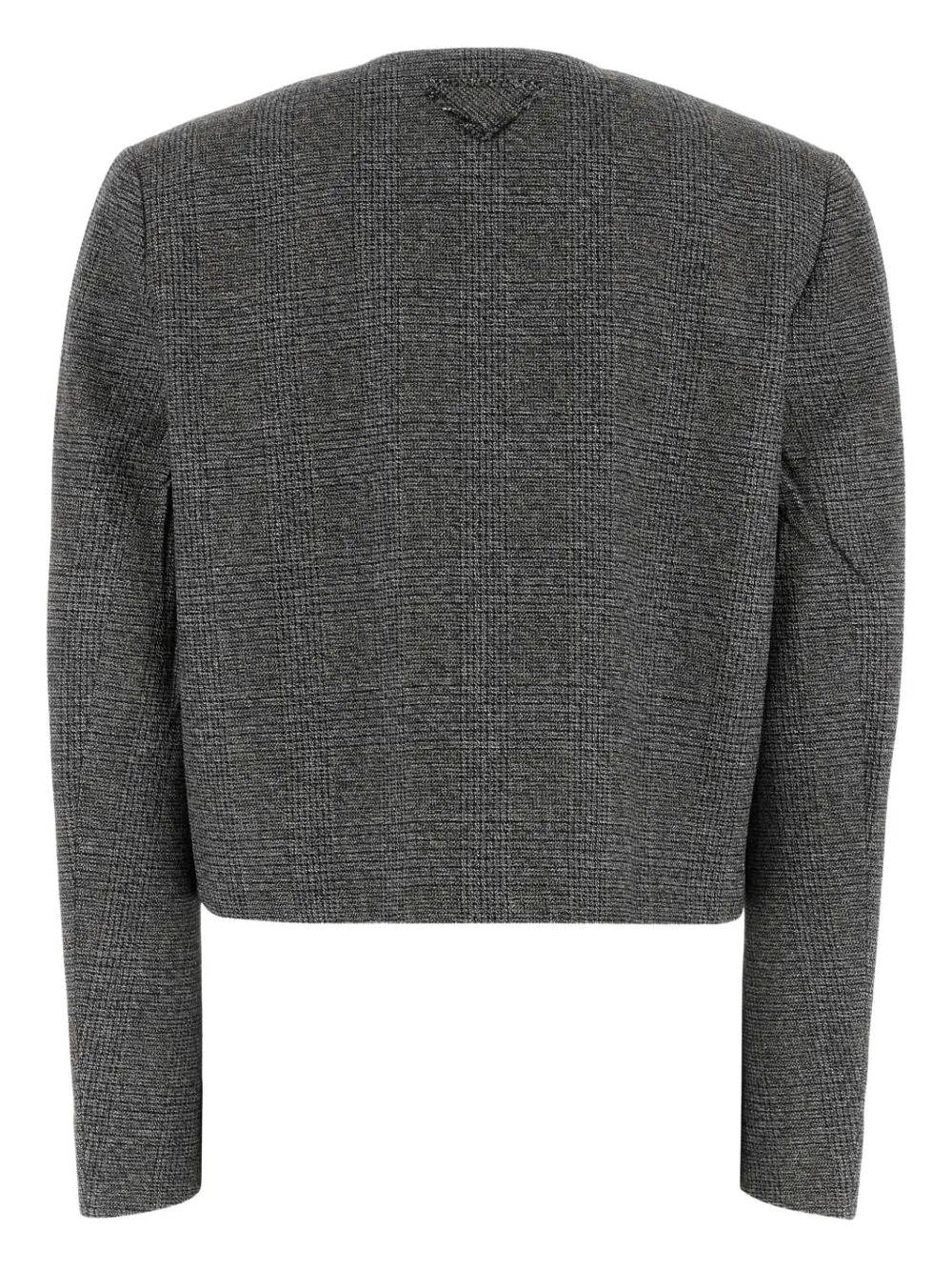 Prada checked cropped jacket Grijs