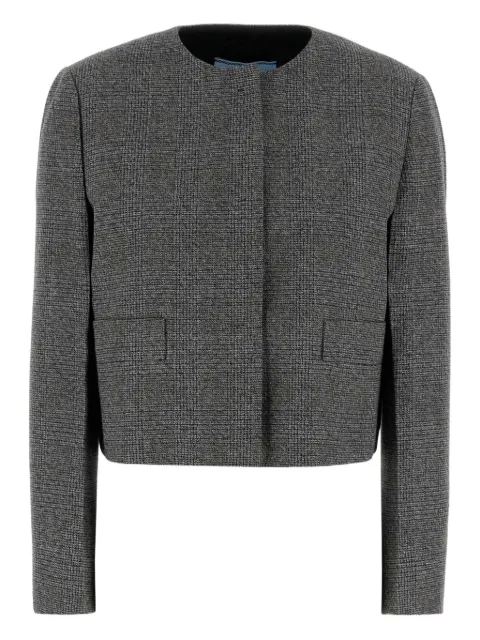 Prada checked cropped jacket