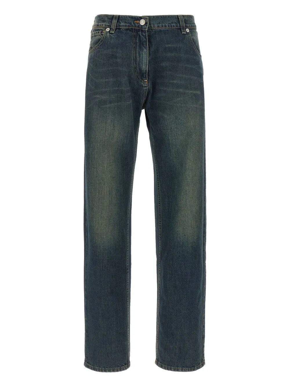 Magda Butrym stonewashed five-pocket straight-leg jeans - Blue