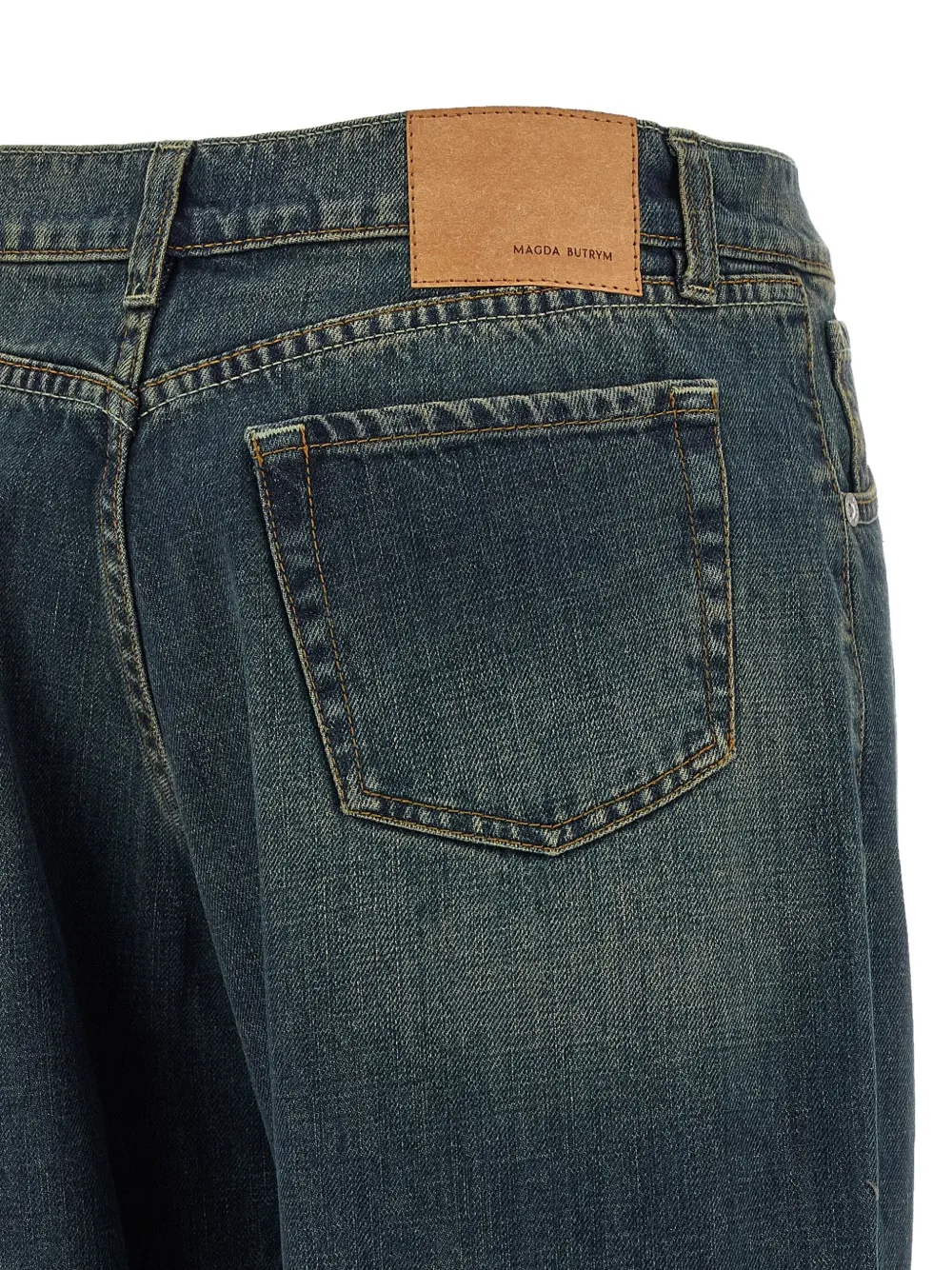 Magda Butrym Stonewashed Five-pocket Straight-leg Jeans In Blue