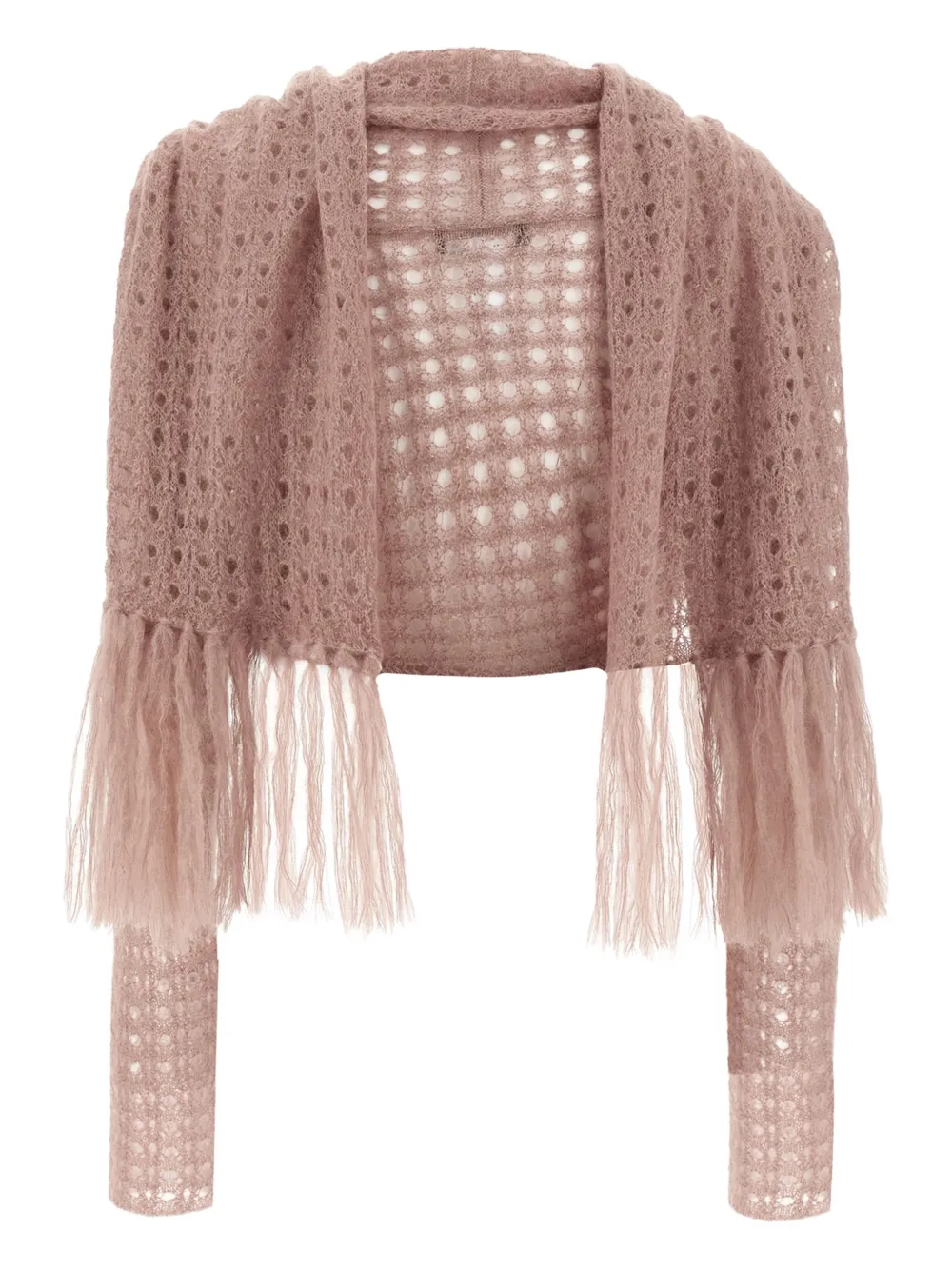 Fabiana Filippi fringed crocheted cardigan Roze