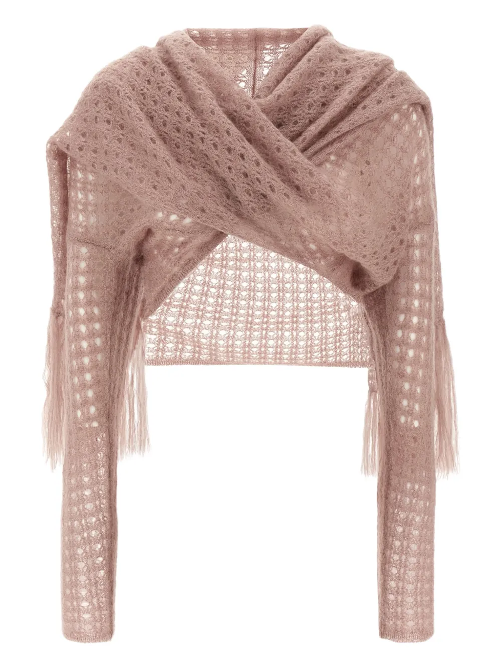 Fabiana Filippi fringed crocheted cardigan Roze