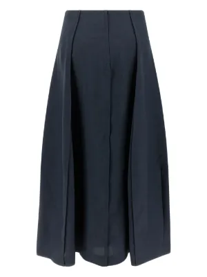 スカート THEORY Women Mid Skirts O0709302P3A Gray Theory Pleated A-Line Midi Skirt | Anthropologie