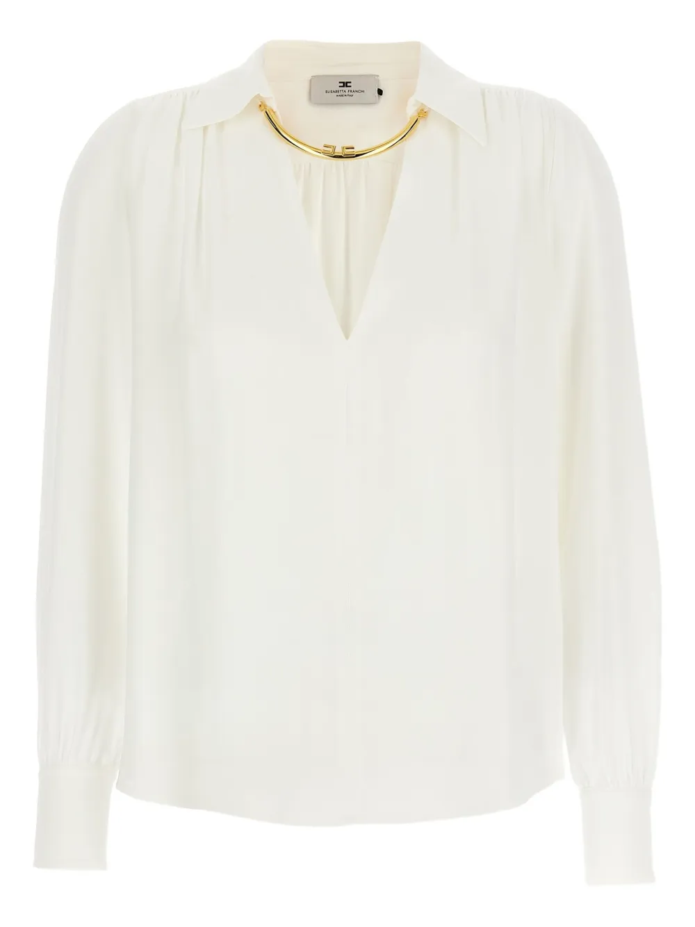 Elisabetta Franchi removable-necklace blouse Wit