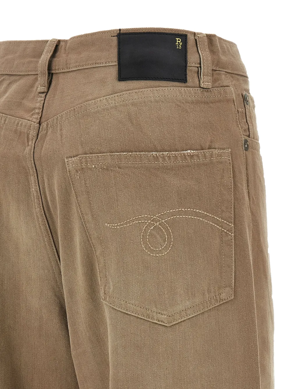 R13 Damon pleated jeans Beige