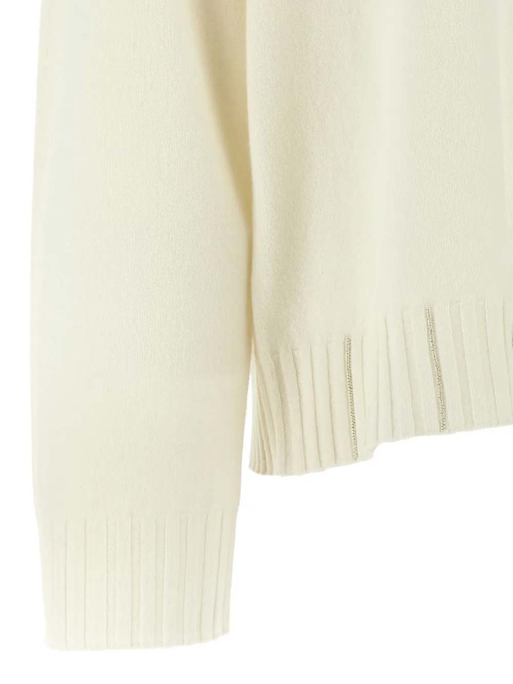 Fabiana Filippi jewel-detail V-neck sweater Beige