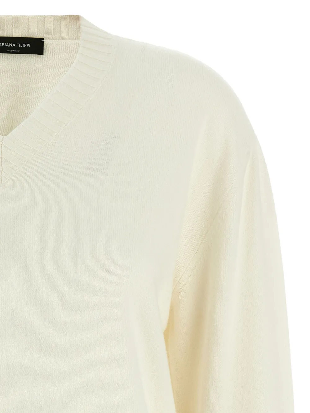 Fabiana Filippi jewel-detail V-neck sweater Beige