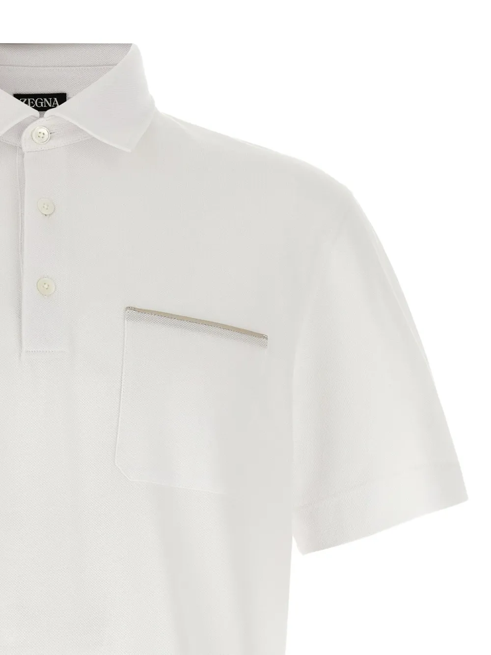 Zegna Piqué poloshirt met satijnen afwerking Wit
