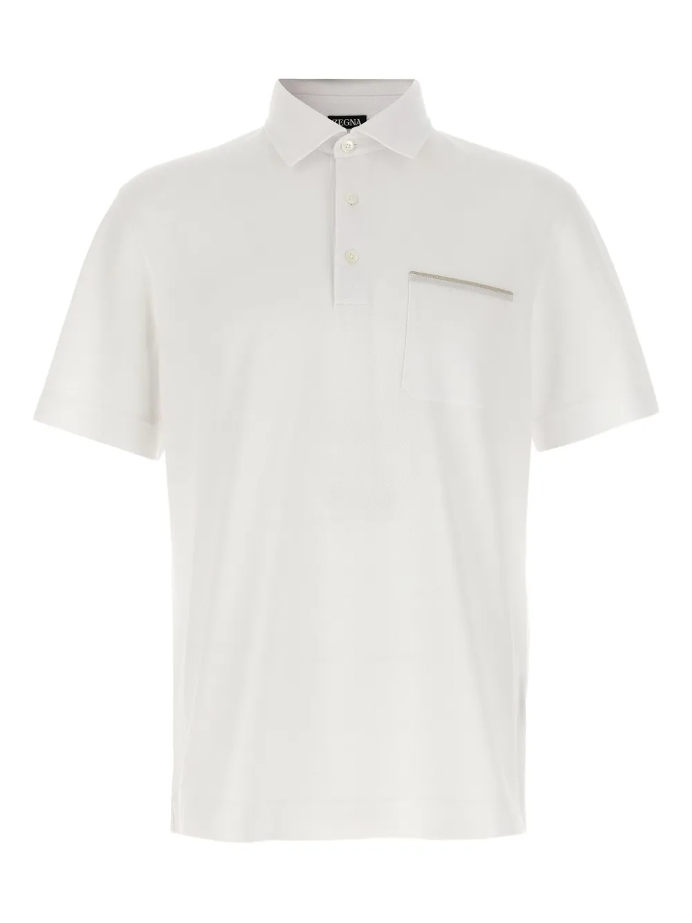 Zegna Piqué poloshirt met satijnen afwerking Wit