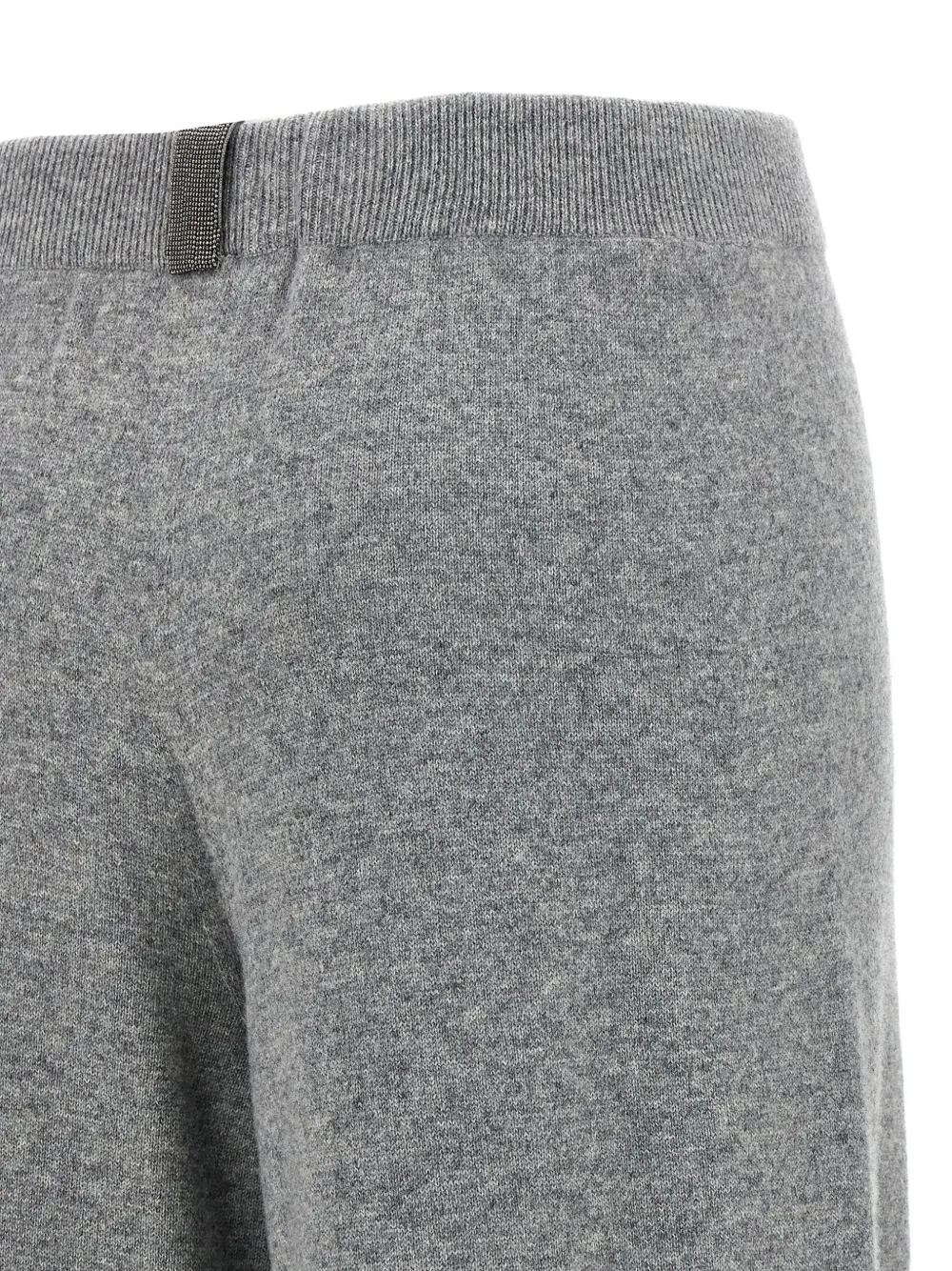 Fabiana Filippi elastic-waistband jewel-detail trousers Grijs