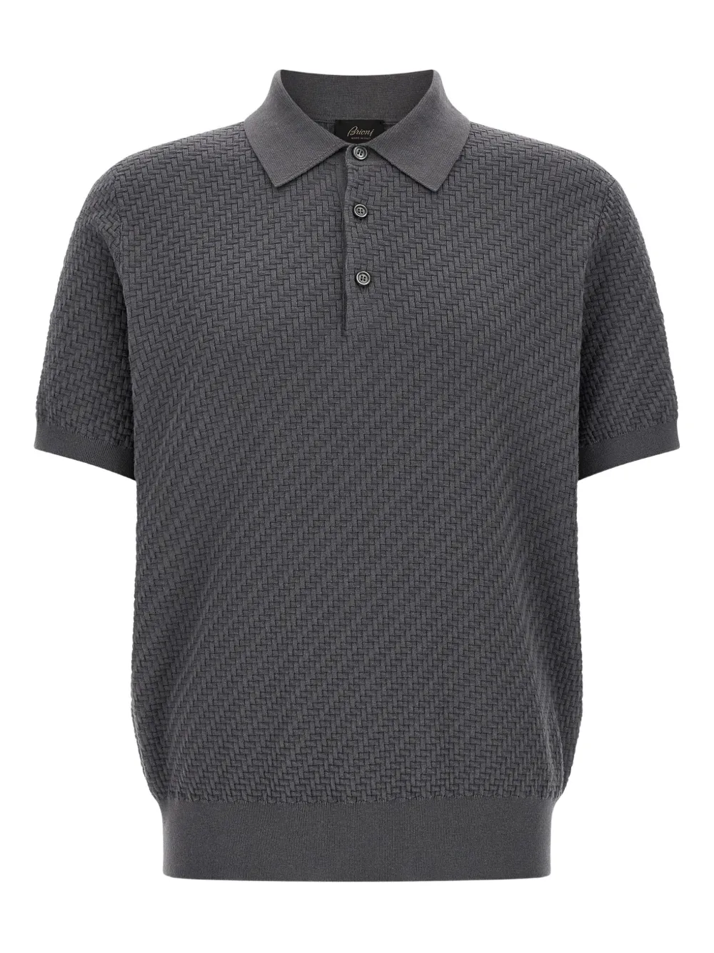 Brioni woven polo shirt Grijs