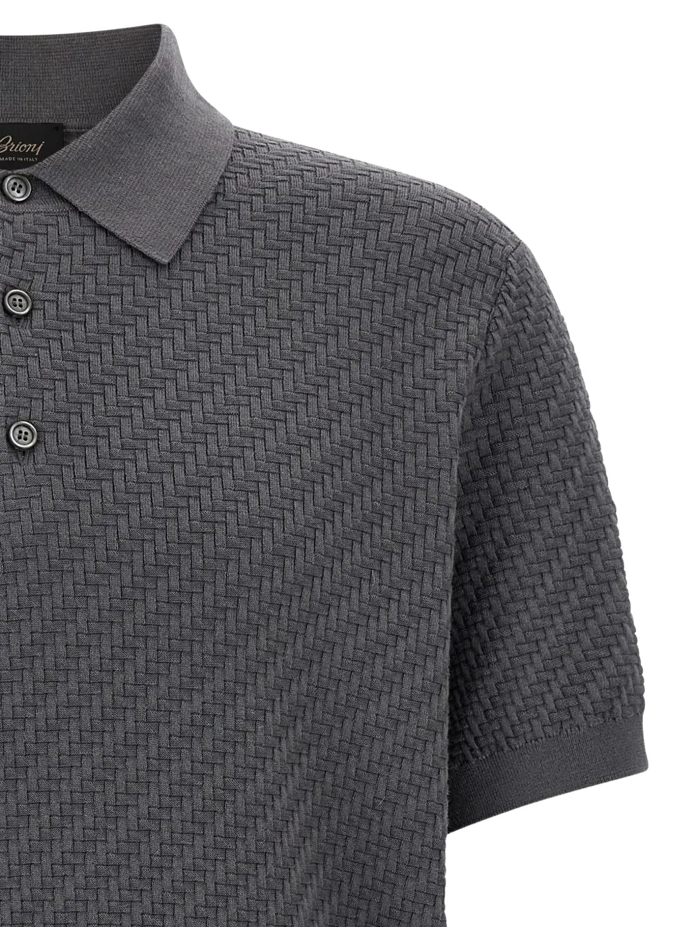 Brioni Geweven poloshirt Grijs