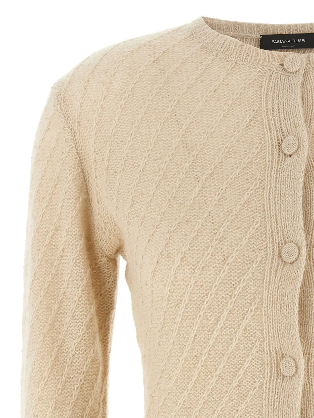 Fabiana Filippi stripped-knit cardigan Beige