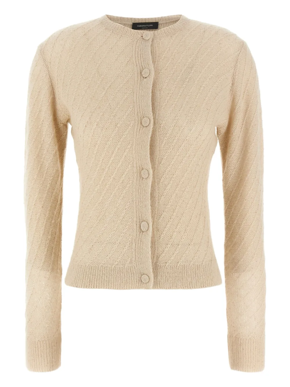 Fabiana Filippi stripped-knit cardigan Beige
