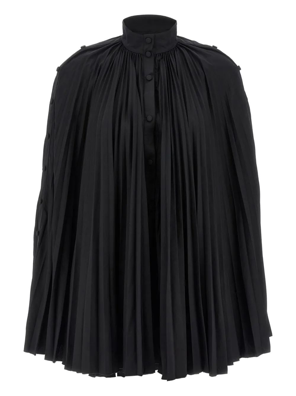 Giovanni Bedin Pleated Dress With Cape In Black