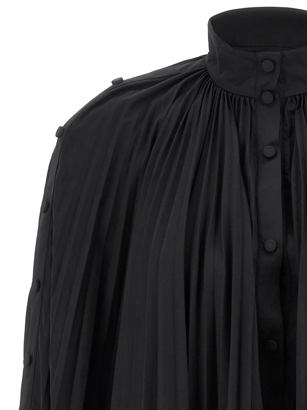 Giovanni Bedin Pleated Dress With Cape In Black