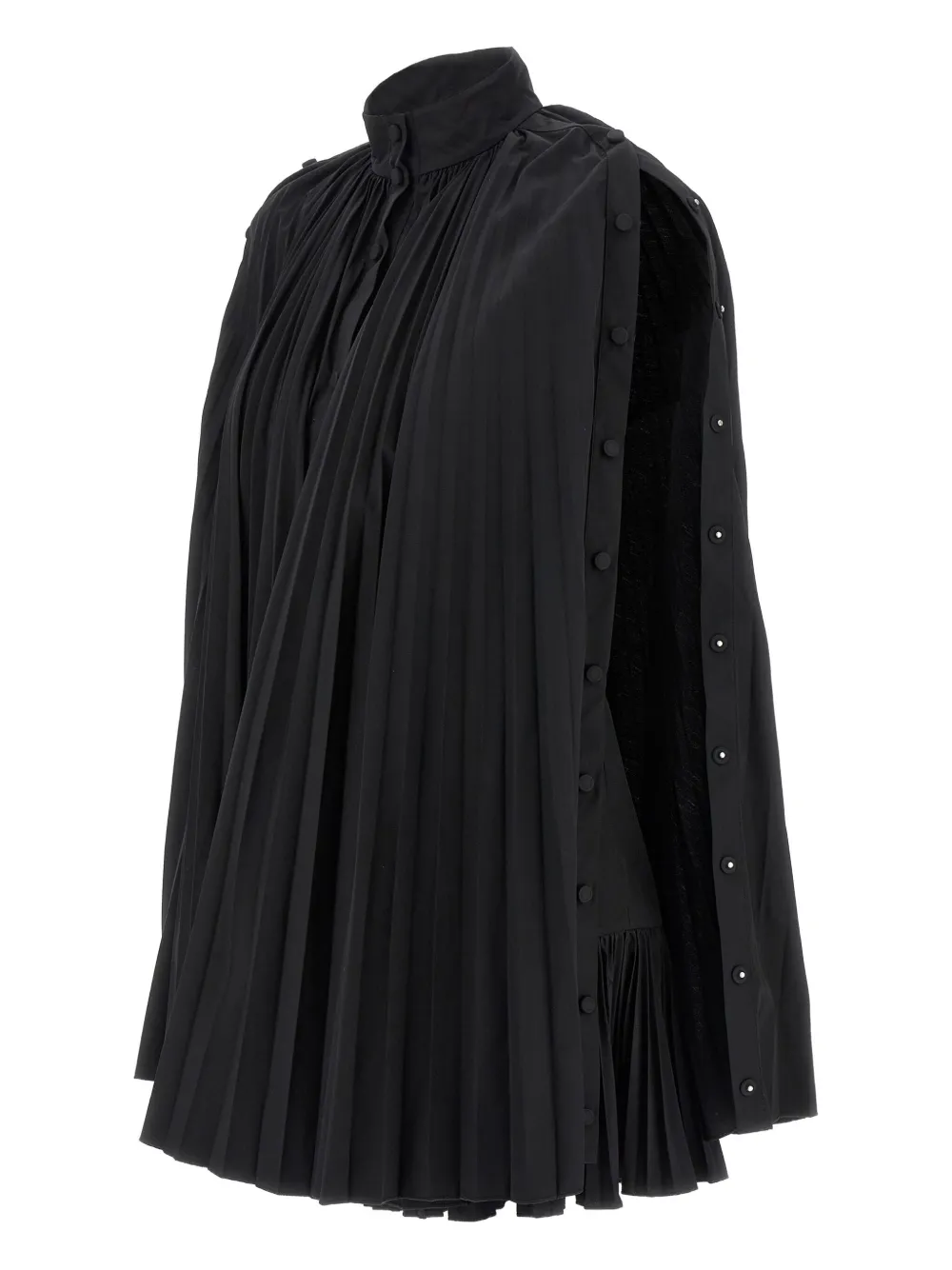 Giovanni Bedin Pleated Cape Mini Dress In Black