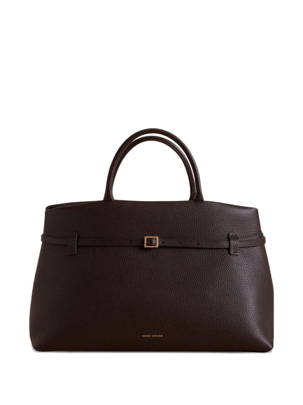 Manu Atelier Leren shopper met gespbandje Bruin