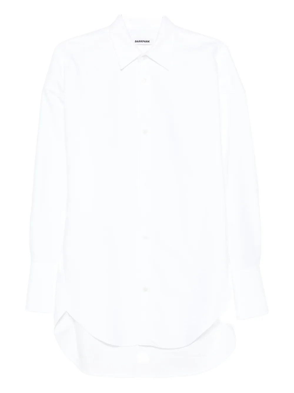 Darkpark Long-sleeve Curved-hem Shirt In White