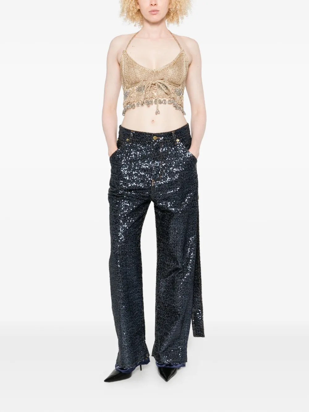 DARKPARK Jeans met pailletten - Blauw