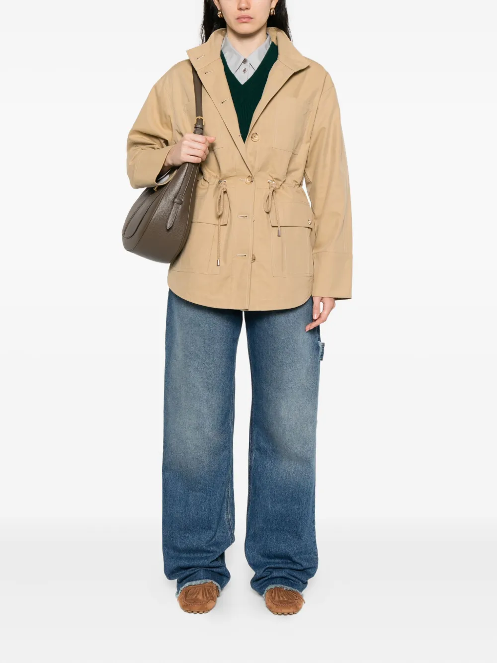 DARKPARK Cargo jeans met franje afwerking - Blauw