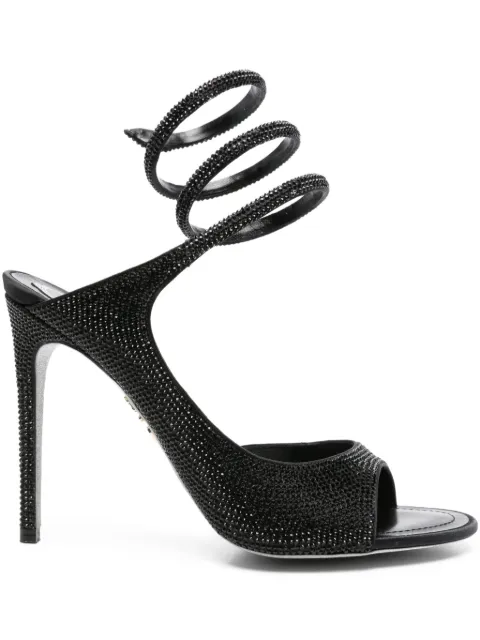 René Caovilla 105mm crystal-embellished spiral-wrap sandals