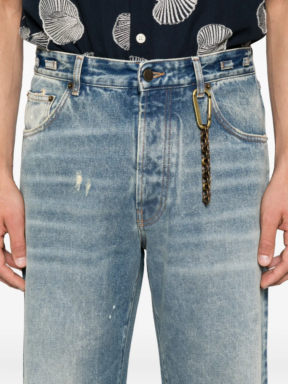 DARKPARK distressed cotton jeans Blauw