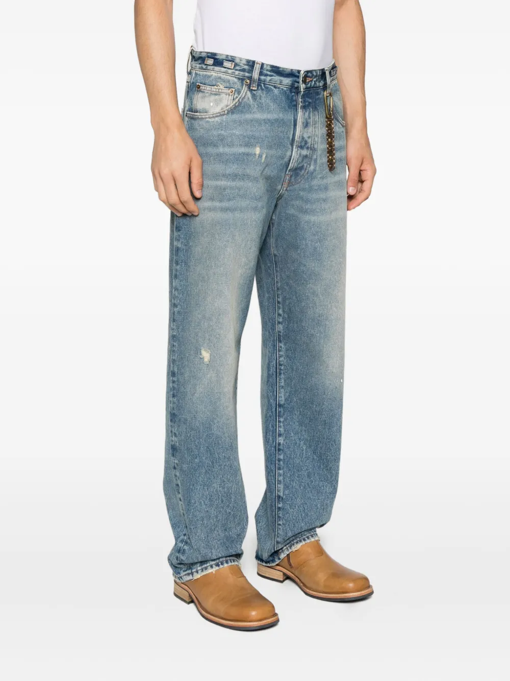 DARKPARK distressed cotton jeans Blauw