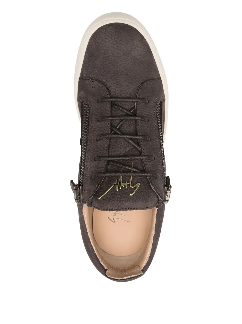 Giuseppe Zanotti Frankie zip-detail leather sneakers Brown