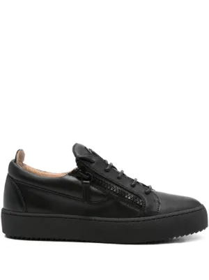 Giuseppe Zanotti Frankie zip-detail Leather Sneakers | Black