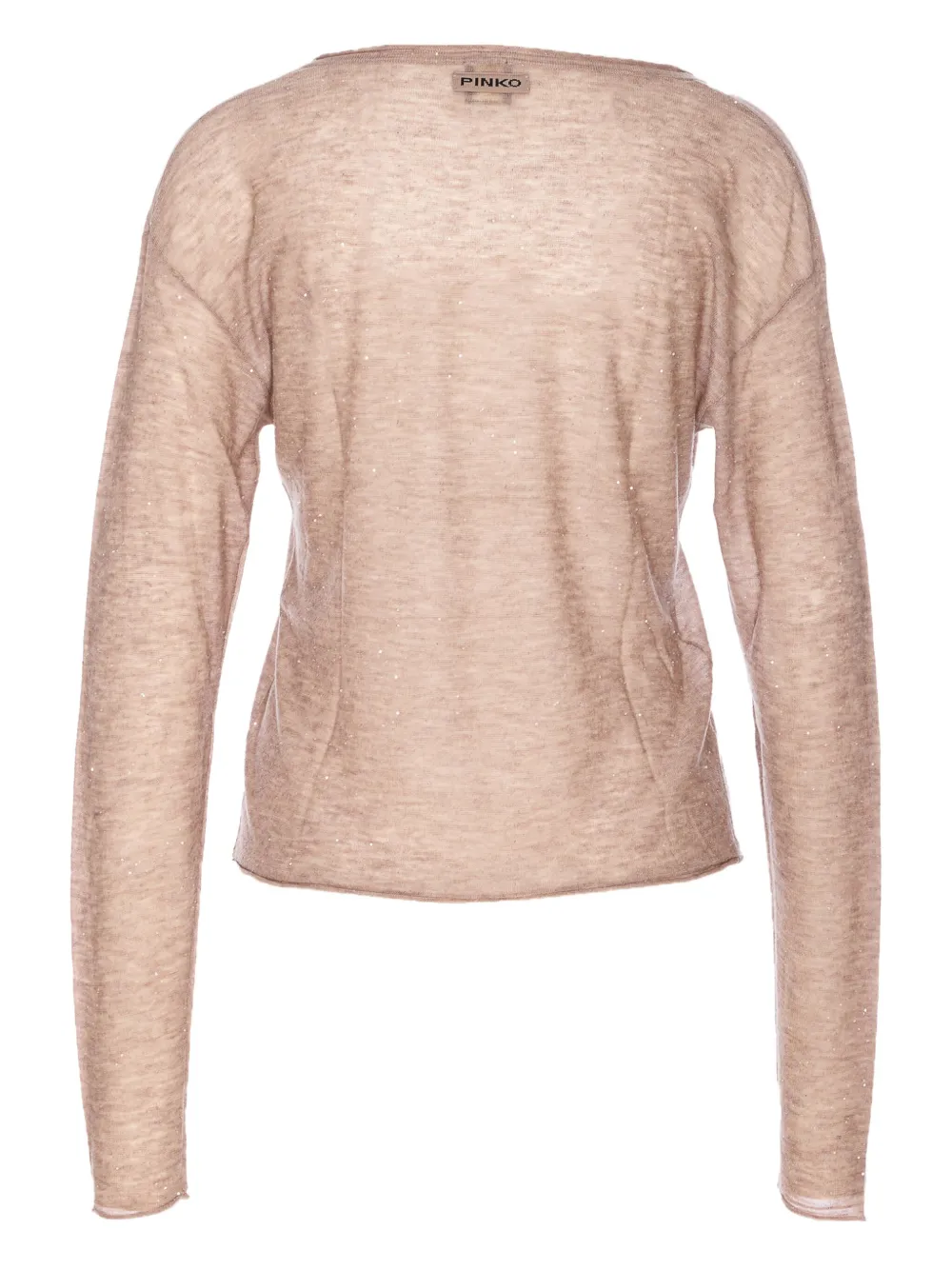 PINKO micro-paillette V-neck sweater Beige