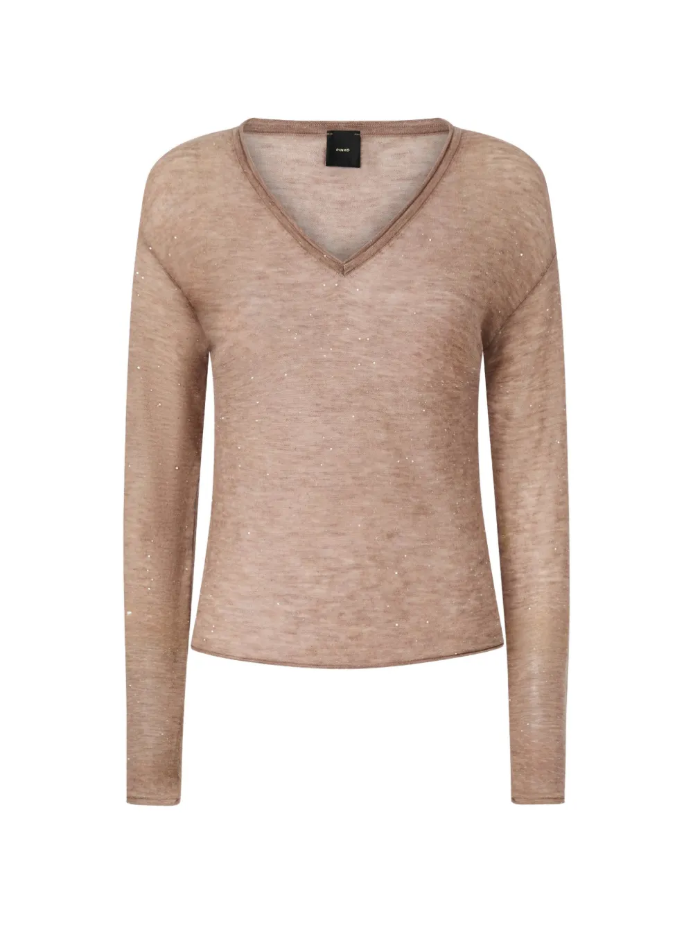 PINKO micro-paillette V-neck sweater - Toni neutri