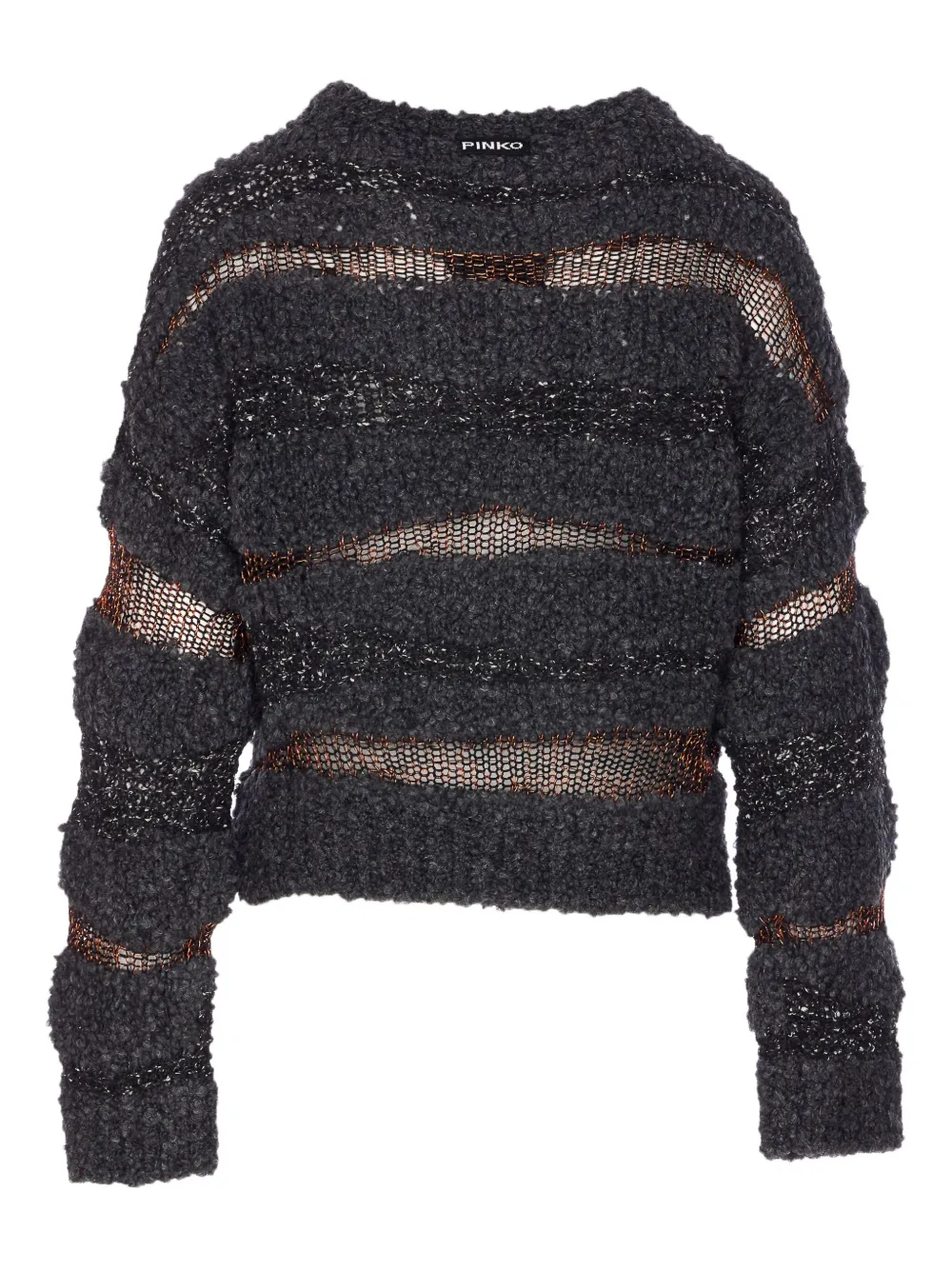 PINKO metallic-effect knitted sweater Grijs