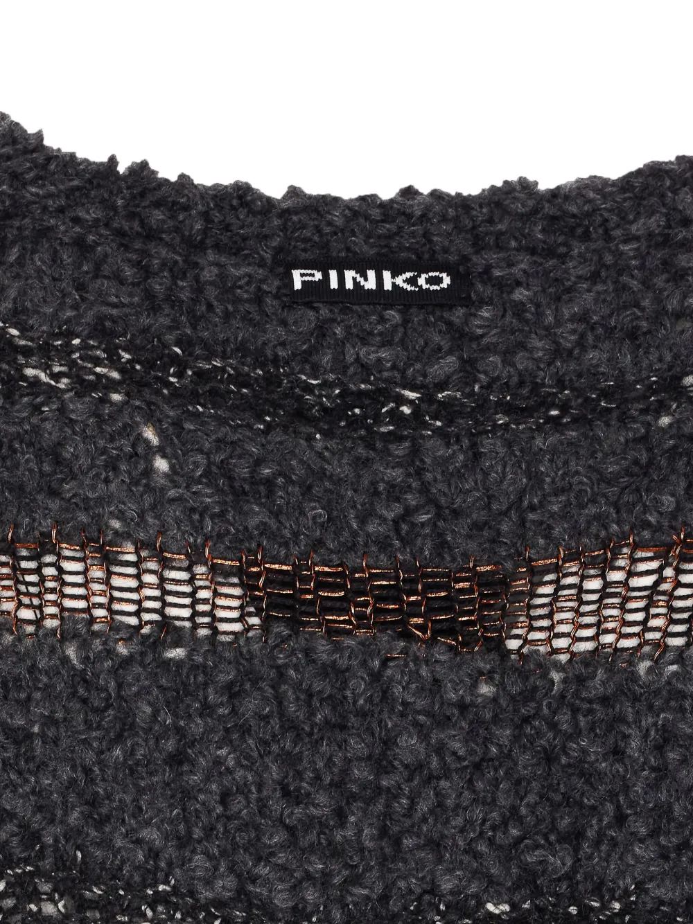 PINKO metallic-effect knitted sweater Grijs