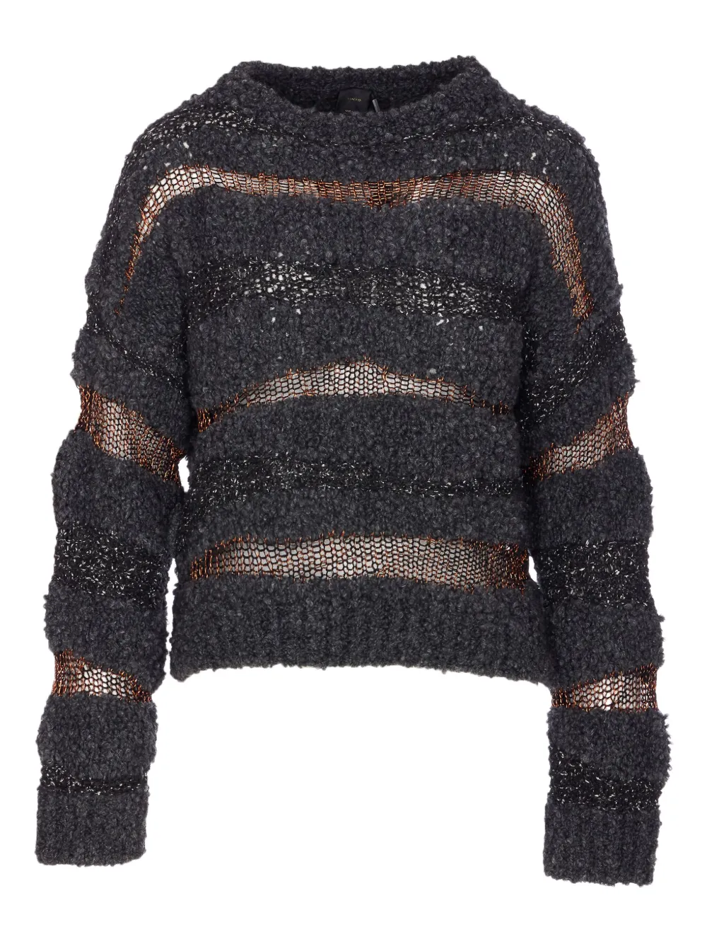 PINKO metallic-effect knitted sweater Grijs