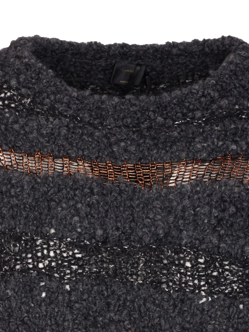 PINKO metallic-effect knitted sweater Grijs
