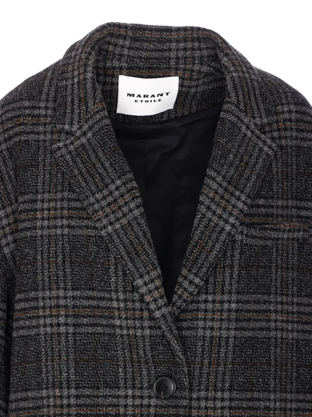 MARANT ÉTOILE Geruite mantel met enkele rij knopen Grijs