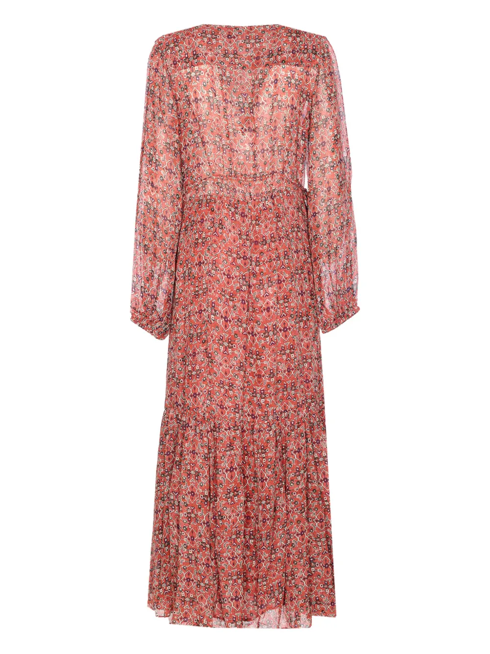 MARANT ÉTOILE Briane button-front flounced dress Roze