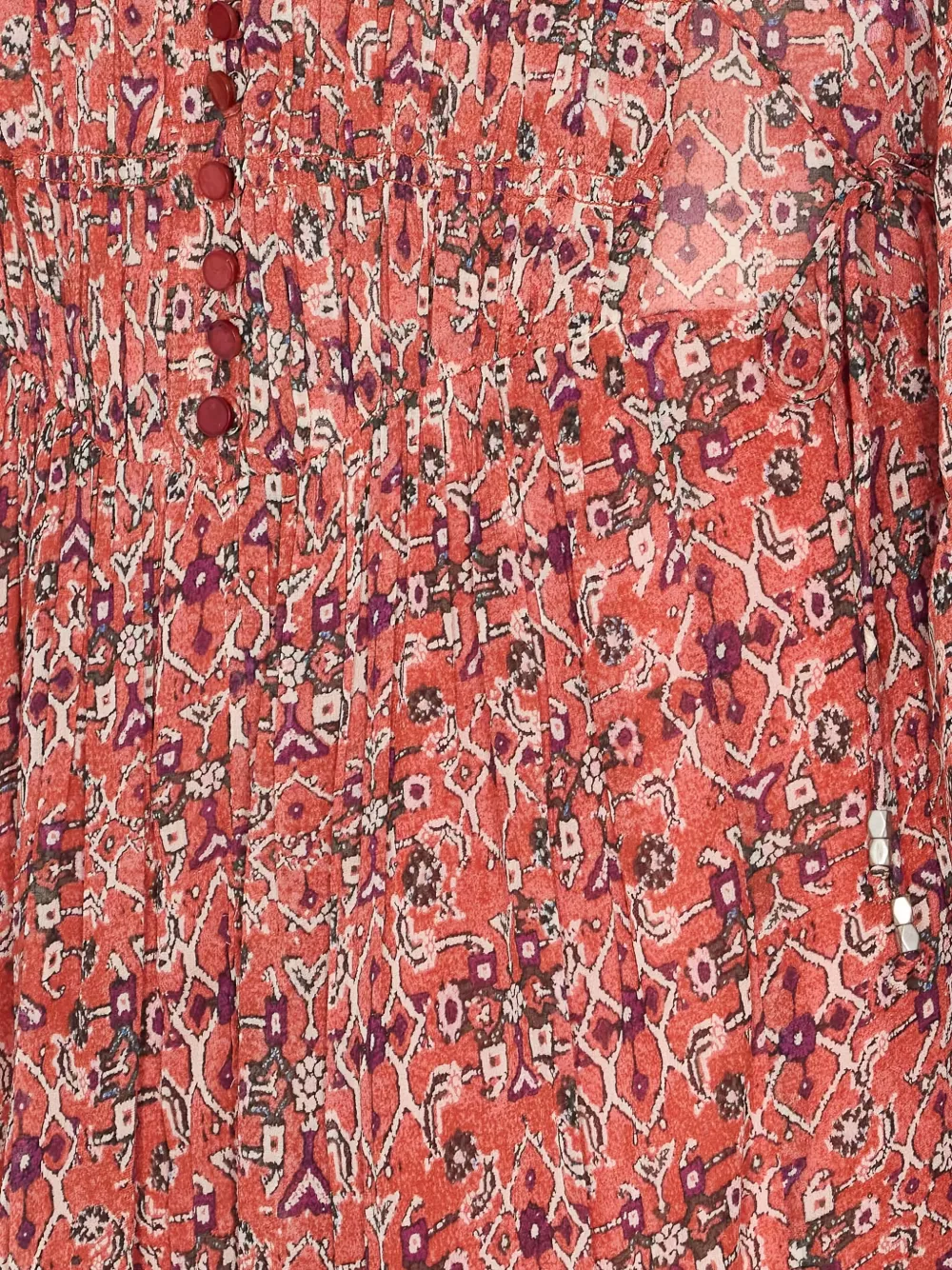 MARANT ÉTOILE Briane button-front flounced dress Roze