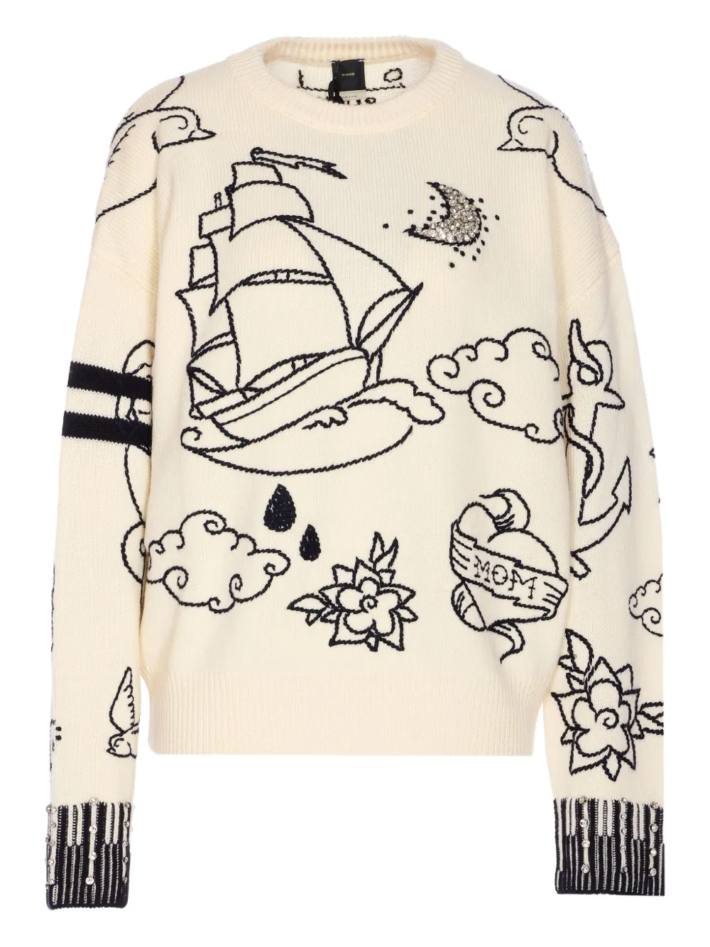 PINKO embroidered sweater Wit