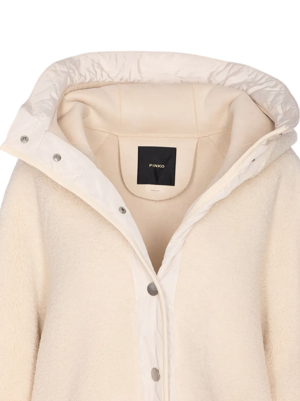 PINKO hooded shearling-effect jacket Beige
